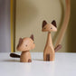 CraftsWP Adorable Wooden Kitten Long: Artisan Crafted Wooden Cat Figurine - A Unique Addition to Home Decor and Model House Furniture