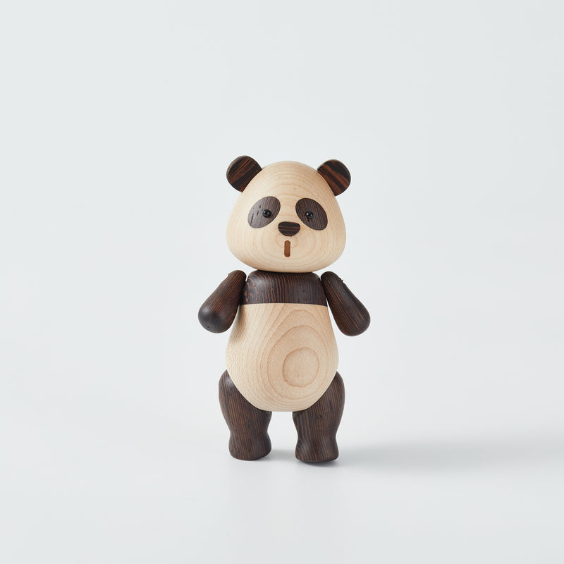 CraftsWP Wooden Panda Figurine: Handcrafted Wood Panda - Miniature Decorative Piece