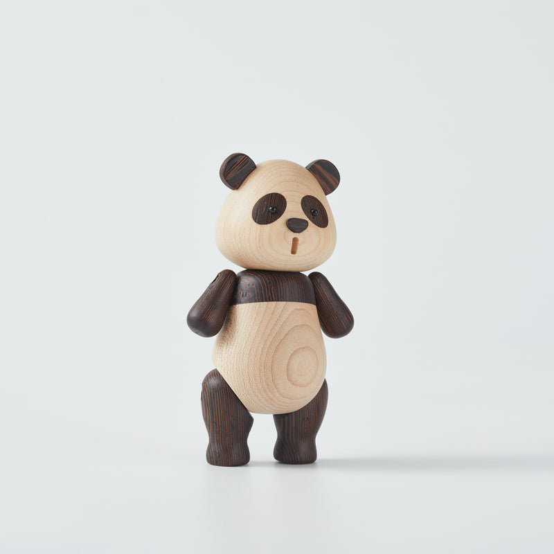 CraftsWP Wooden Panda Figurine: Handcrafted Wood Panda - Miniature Decorative Piece