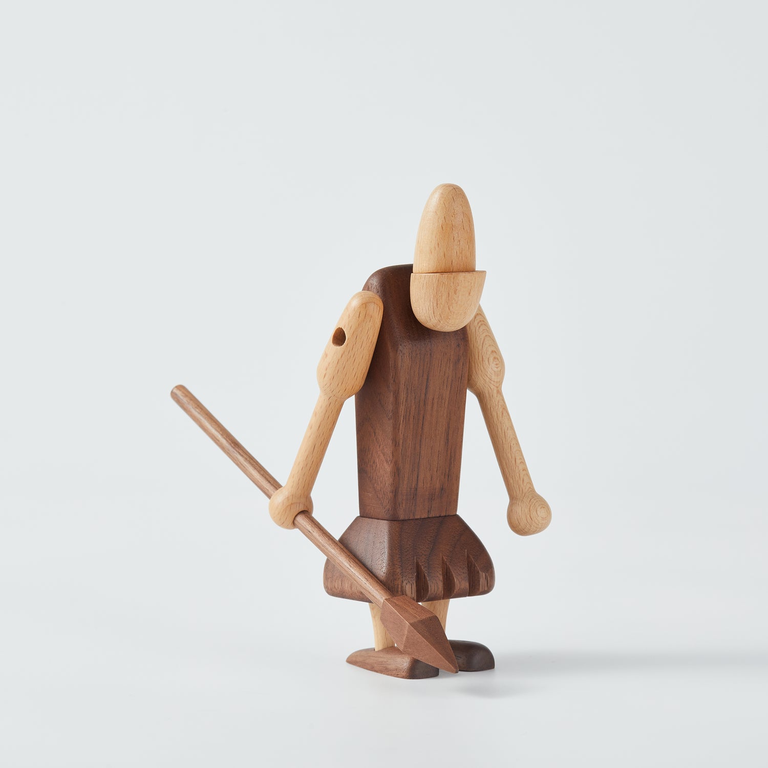 CraftsWP Wooden Knight Figurine: Nordic Primitive Brother Sculpture - Black Walnut Home Decor Accent