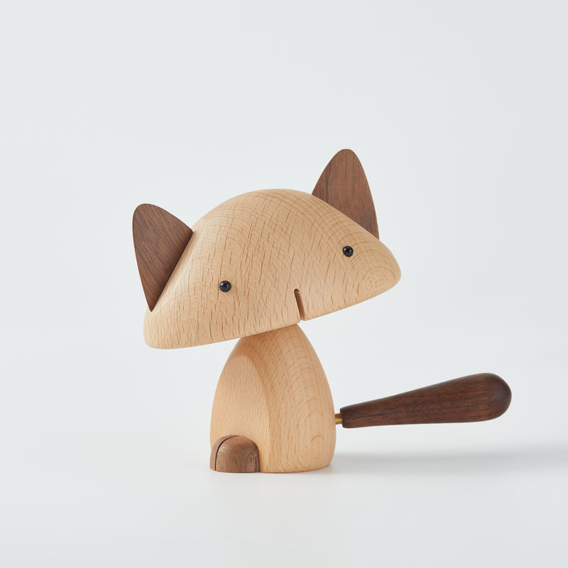 CraftsWP Adorable Wooden Kitten: Handcrafted Wooden Cat Figurine for Home & Living Spaces