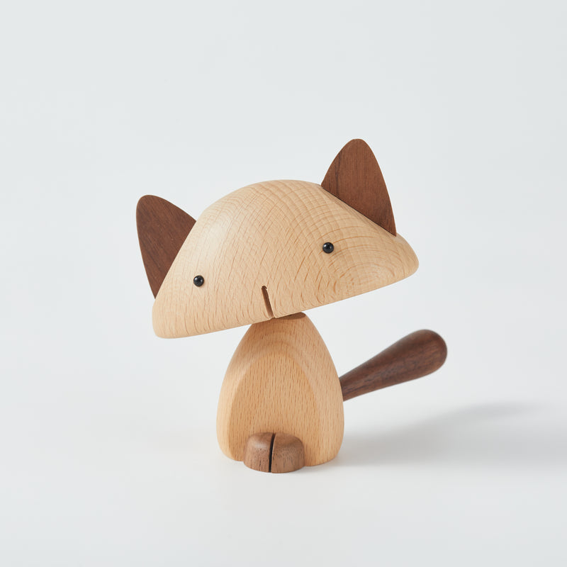 CraftsWP Adorable Wooden Kitten: Handcrafted Wooden Cat Figurine for Home & Living Spaces