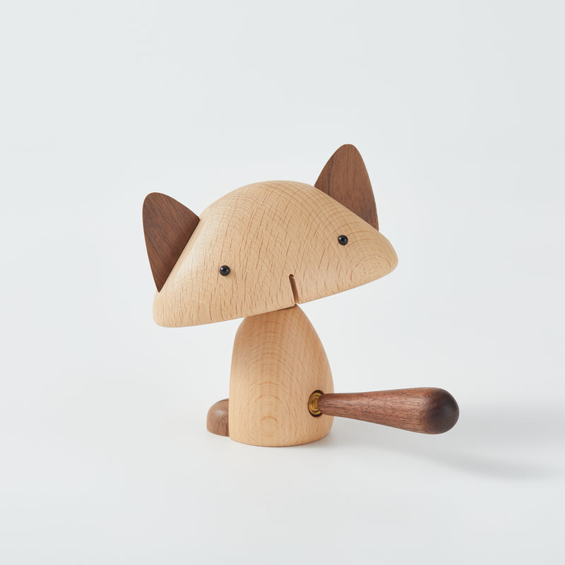 CraftsWP Adorable Wooden Kitten: Handcrafted Wooden Cat Figurine for Home & Living Spaces