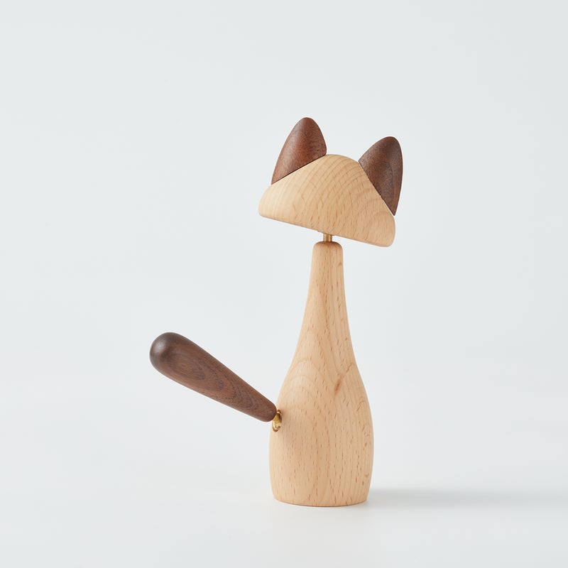 CraftsWP Adorable Wooden Kitten Long: Artisan Crafted Wooden Cat Figurine - A Unique Addition to Home Decor and Model House Furniture