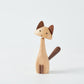 CraftsWP Adorable Wooden Kitten Long: Artisan Crafted Wooden Cat Figurine - A Unique Addition to Home Decor and Model House Furniture