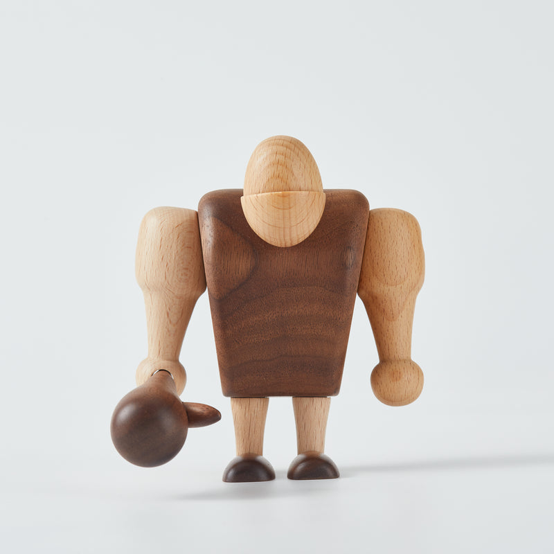 Mighty Wooden Barbarian Toy: Allayu Hominid Decoration - Robust Wooden Primitive Man Sculpture & Artful Ornament