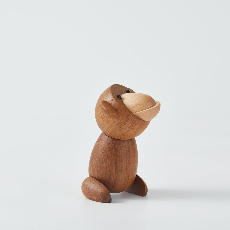 CraftsWP Playful Wooden Monkey: ZAMTAC Nordic Pure Handcrafted Wood Monkey Figurine