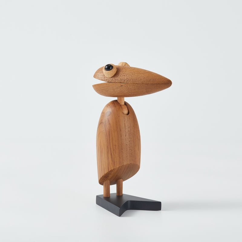 CraftsWP Friendly Bird Toy: Customizable Teak Wood Clip Bird Statuette