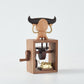 CraftsWP Hand-Crafted Wooden Music Box with Cow Weightlifting Design: A Magical Melody in Your Hand