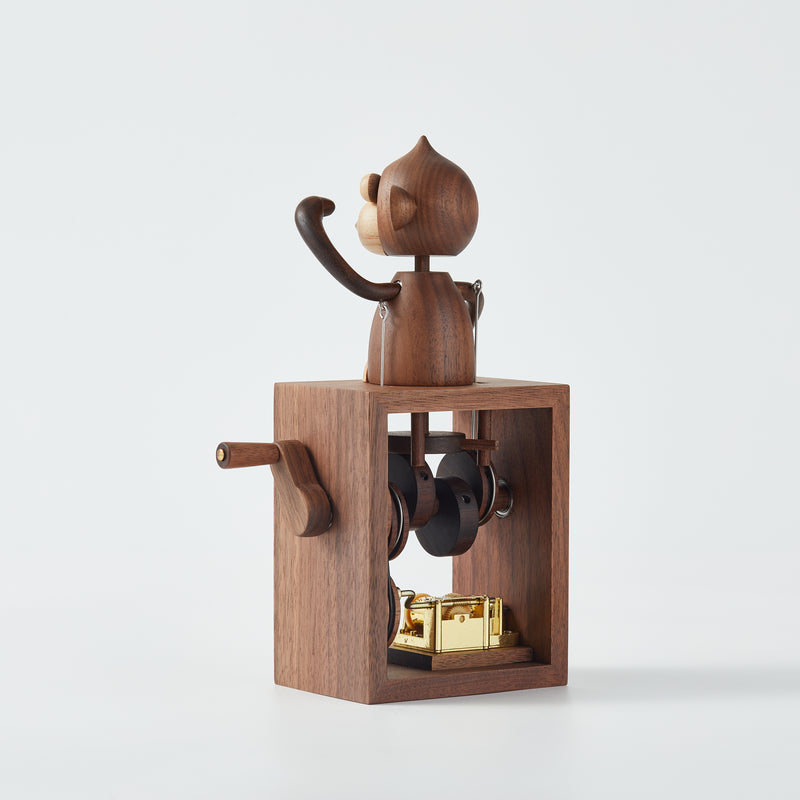 CraftsWP Castle In The Sky - Monkey Wooden Music Box