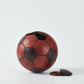 CraftsWP Striking Red Wooden Soccer Ball - Perfect 22cm Nordic Design Décor & Christmas Gift for Soccer Admirers