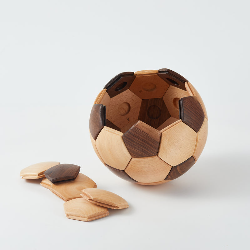 CraftsWP 3D Wooden Football Puzzle Toy - Exciting DIY Craft Kit & Ideal Gift for Kids and Adults