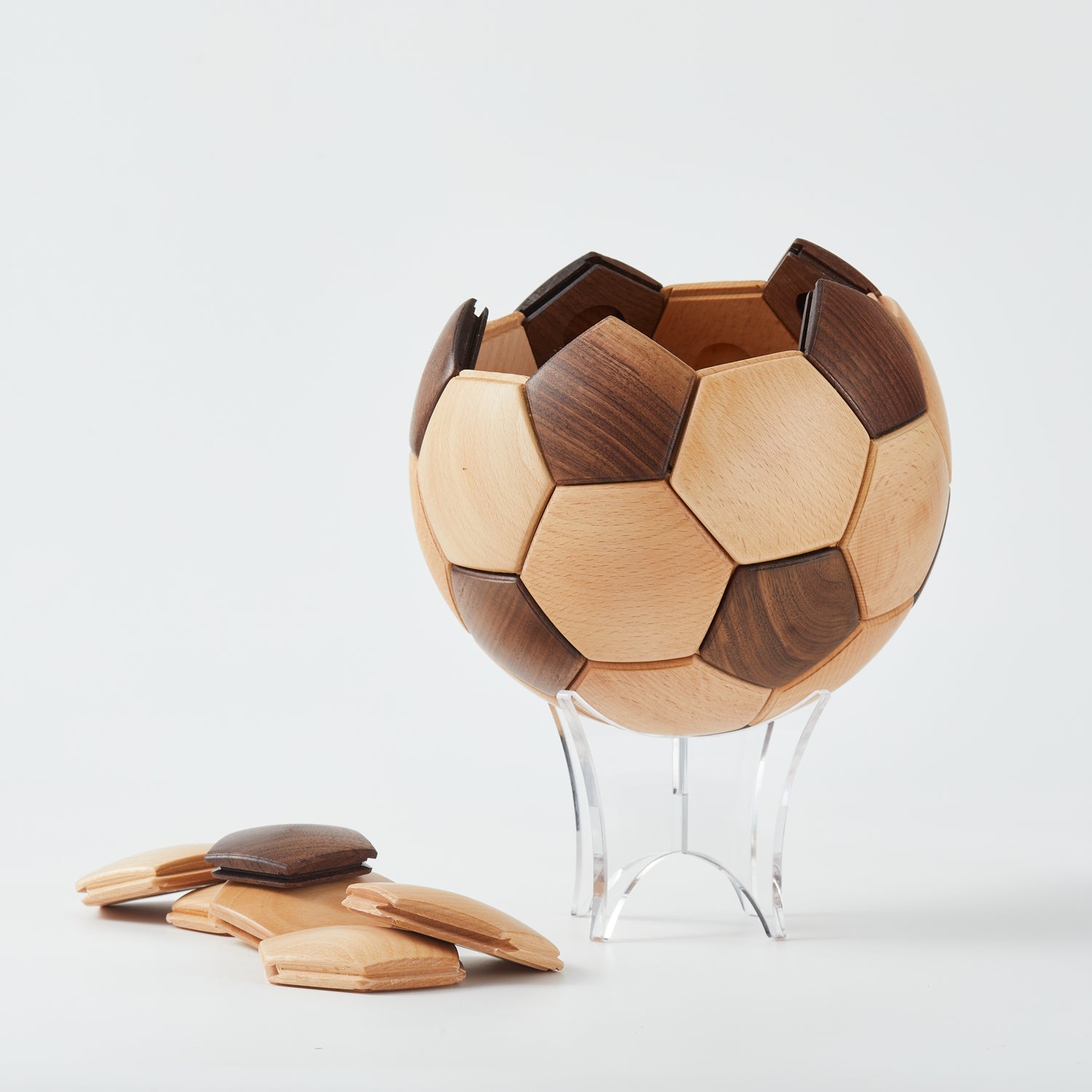 CraftsWP 3D Wooden Football Puzzle Toy - Exciting DIY Craft Kit & Ideal Gift for Kids and Adults