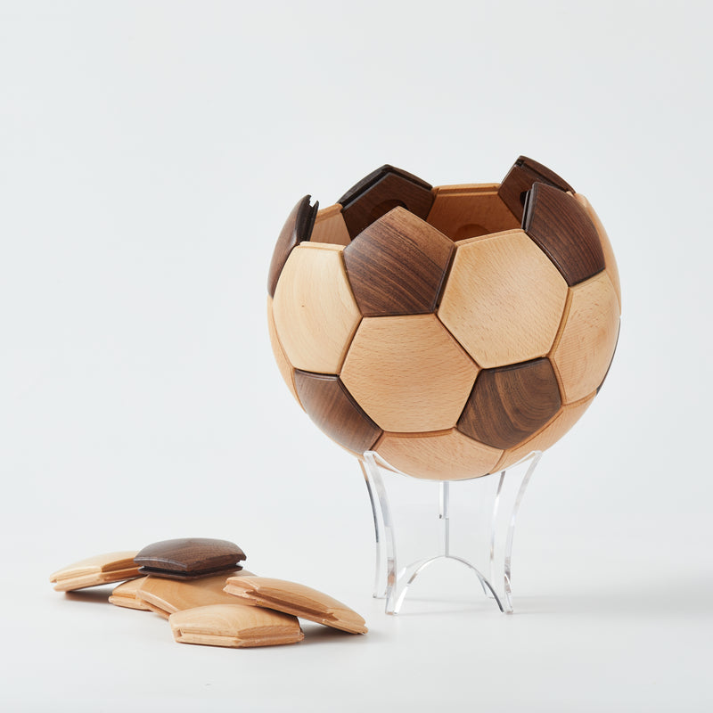 CraftsWP 3D Wooden Football Puzzle Toy - Exciting DIY Craft Kit & Ideal Gift for Kids and Adults