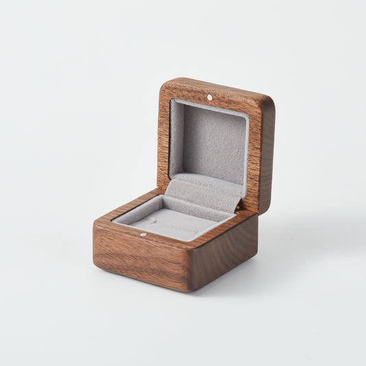 CraftswpWooden Engagement Ring Box - Compact & Elegant Proposal Jewelry Gift Storage Box