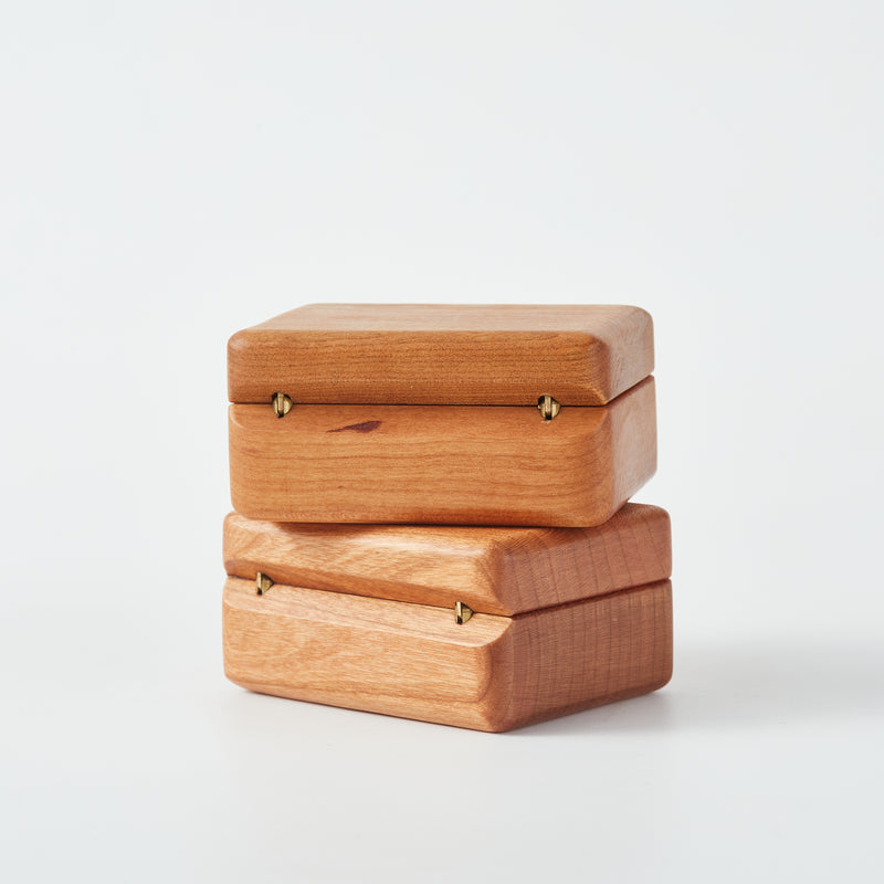 CraftsWP Vintage Wooden Ring Box for Weddings & Proposals - Dual Slots, Magnetic Closure, Travel-Friendly & Elegant Design