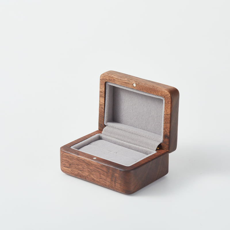 CraftsWP Handcrafted Double Ring Box for Wedding Ceremony and Engagement