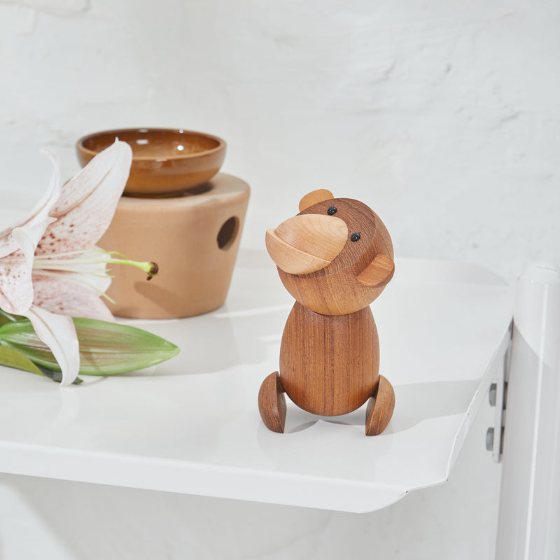 CraftsWP Playful Wooden Monkey: ZAMTAC Nordic Pure Handcrafted Wood Monkey Figurine