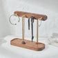 Muso Wood Key Holder & Accessory Stand - Walnut Wood Construction with Brass Rods, Tabletop Storage Multifunctional Organizer