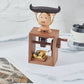 CraftsWP Hand-Crafted Wooden Music Box with Cow Weightlifting Design: A Magical Melody in Your Hand