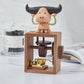 CraftsWP Hand-Crafted Wooden Music Box with Cow Weightlifting Design: A Magical Melody in Your Hand