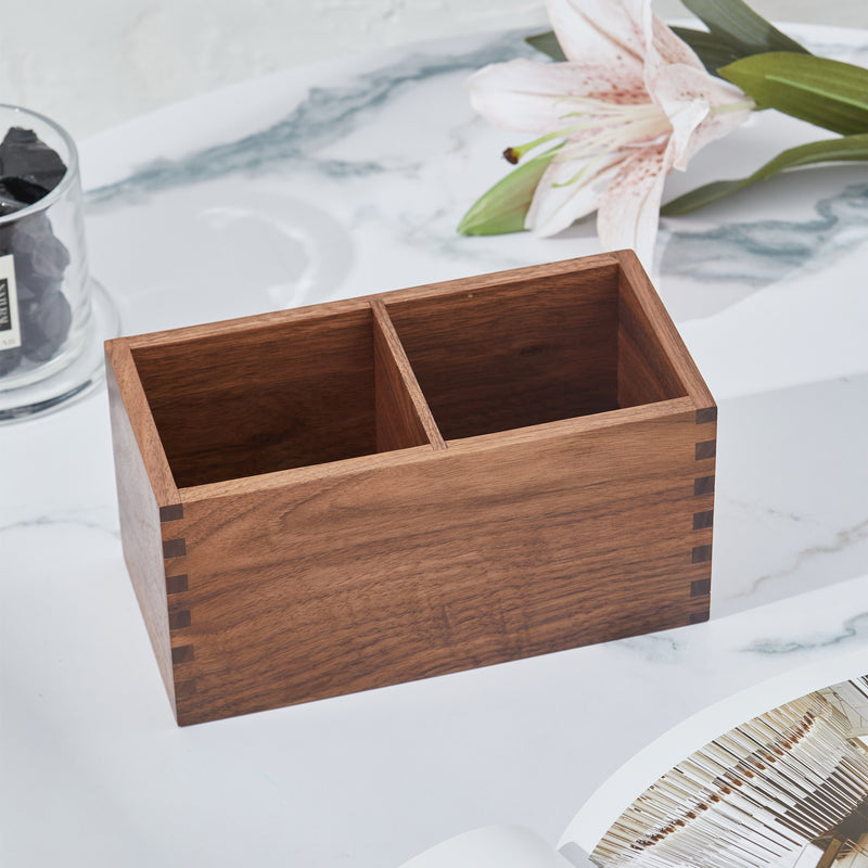 CraftsWP Stylish Multifunction Wooden Desk Organizer & Pencil Holder