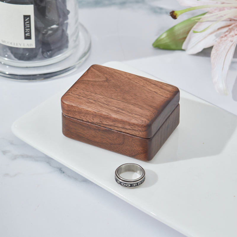 CraftsWP Handcrafted Double Ring Box for Wedding Ceremony and Engagement