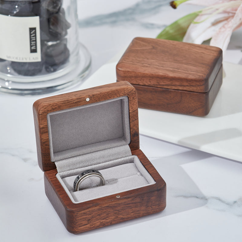 CraftsWP Handcrafted Double Ring Box for Wedding Ceremony and Engagement