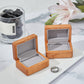 CraftsWP Vintage Wooden Ring Box for Weddings & Proposals - Dual Slots, Magnetic Closure, Travel-Friendly & Elegant Design