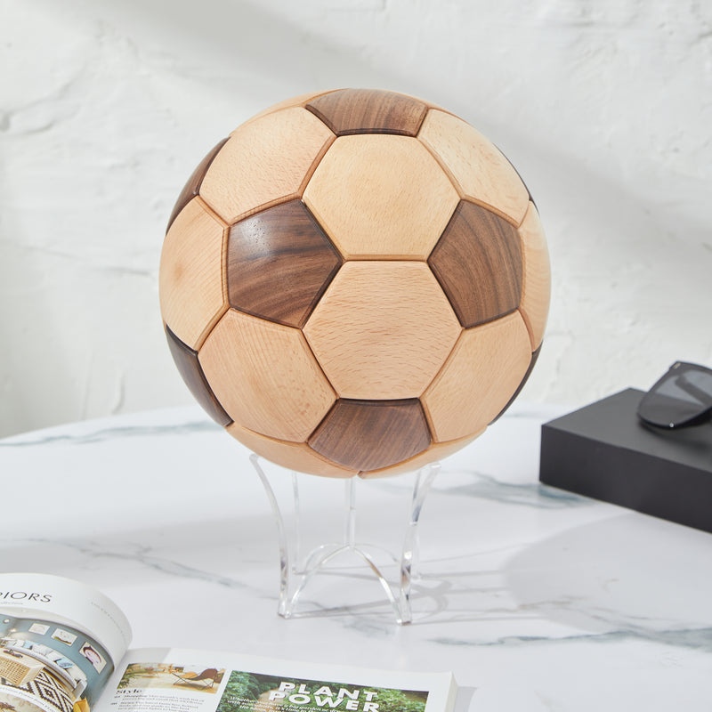 CraftsWP 3D Wooden Football Puzzle Toy - Exciting DIY Craft Kit & Ideal Gift for Kids and Adults