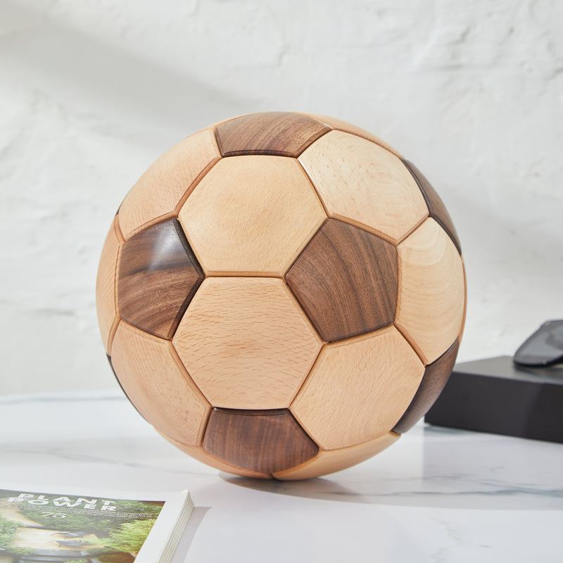 CraftsWP 3D Wooden Football Puzzle Toy - Exciting DIY Craft Kit & Ideal Gift for Kids and Adults