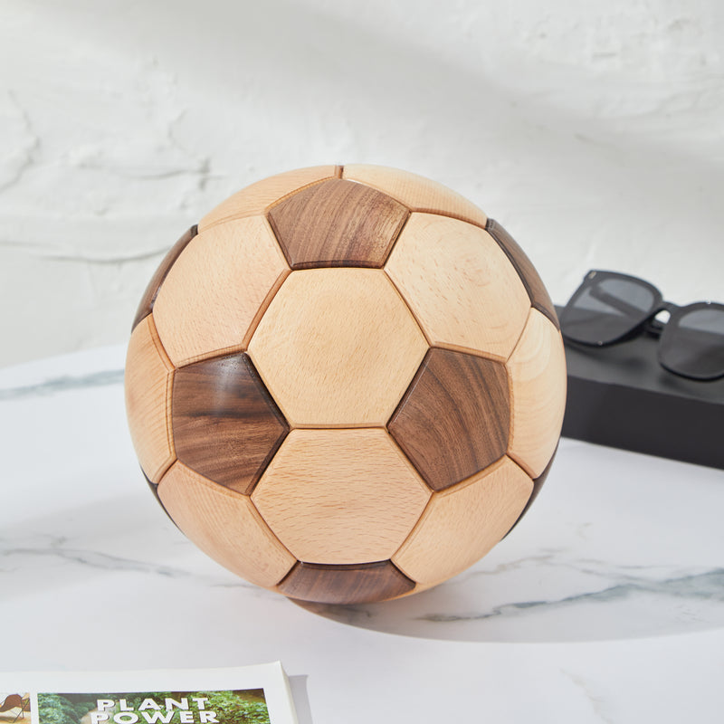 CraftsWP 3D Wooden Football Puzzle Toy - Exciting DIY Craft Kit & Ideal Gift for Kids and Adults